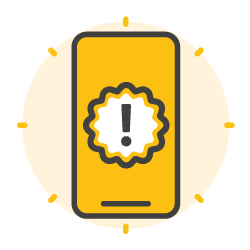 An icon of the mobile phone in Untappd branded colors