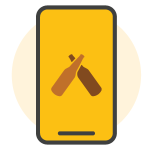 Untappd app icon in a phone, icon