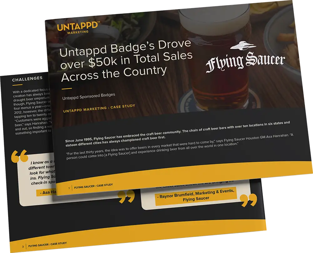Untappd Marketing case study mockup for Flying Saucer