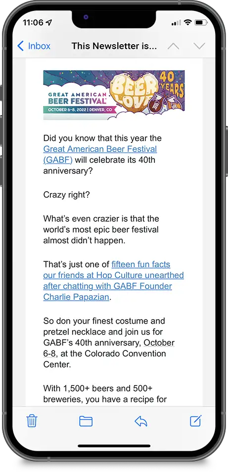 Untappd dedicated email newsletter example